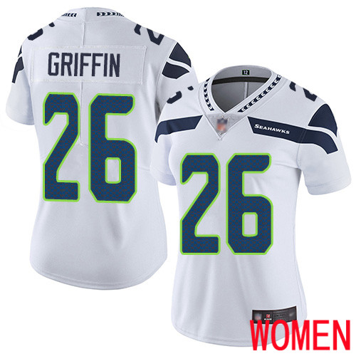 Seattle Seahawks Limited White Women Shaquill Griffin Road Jersey NFL Football #26 Vapor Untouchable